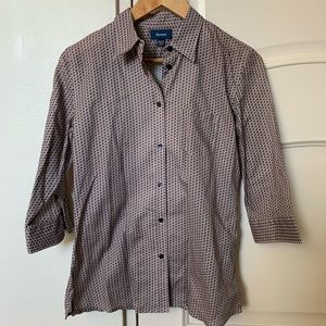FACÓNNABLE 3/4 Sleeve Cotton Button-down Shirt